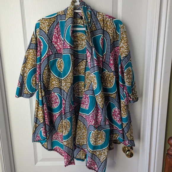 Colorful Patterned Kimono Cardigan - Picture 6 of 6